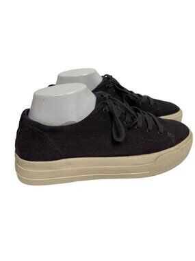 Vince Heaton Platform Sneakers Women's Black Leather Size 9 Shoes Lace Up